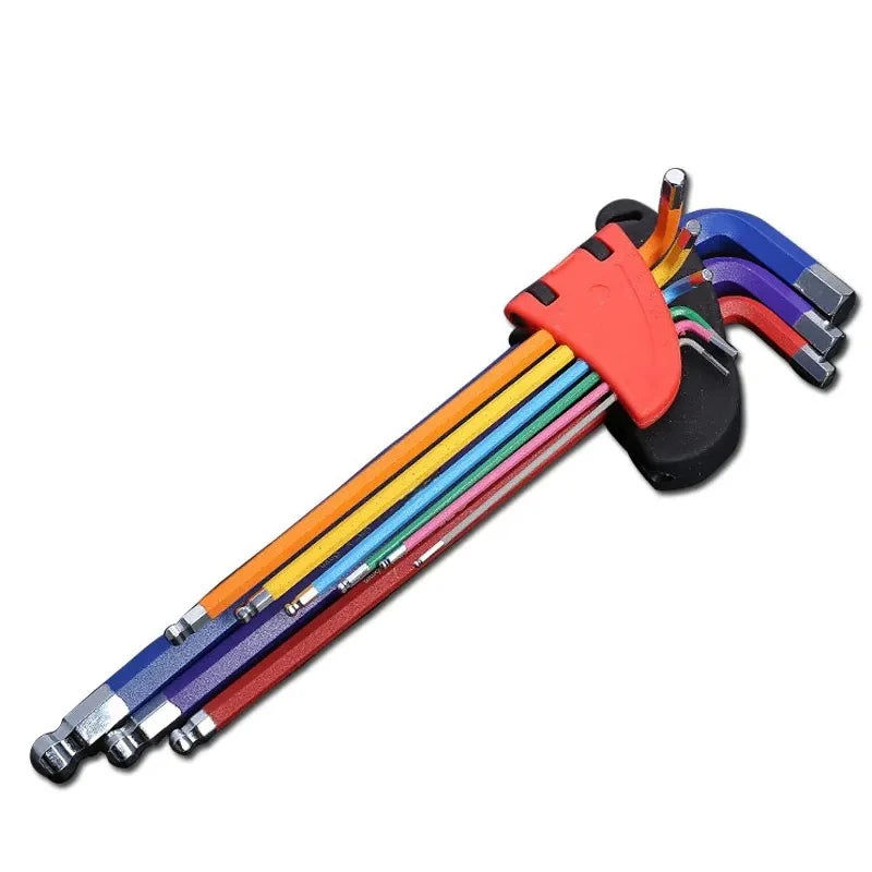 Allen Key Set 9 Piece - Long Arm Hex Key Wrench Kit 1.5mm to 10mm for Bike and Furniture Repair