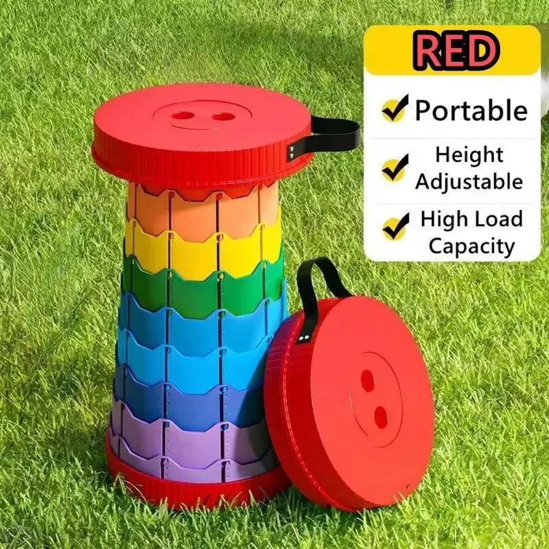 Rainbow Folding Stool - Portable Adjustable Camping and Fishing Seat