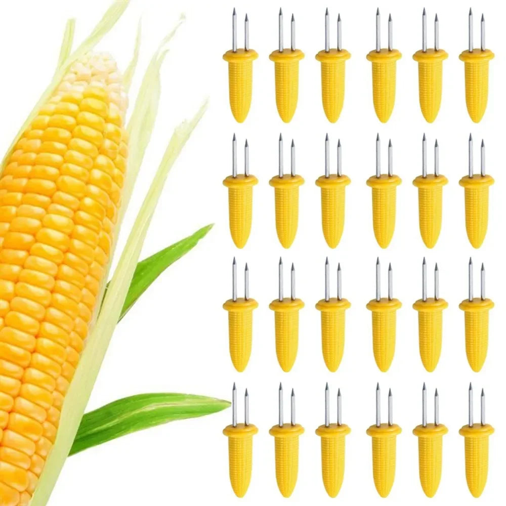 Corn on the Cob Holders - 10pc Stainless Steel Anti-Scald BBQ Corn Forks