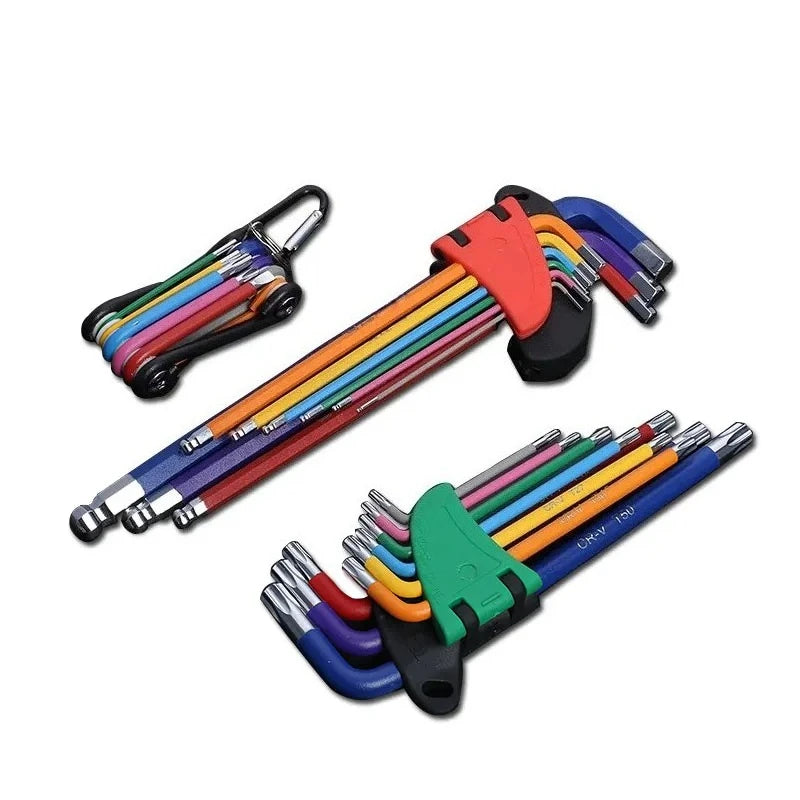 Allen Key Set 9 Piece - Long Arm Hex Key Wrench Kit 1.5mm to 10mm for Bike and Furniture Repair