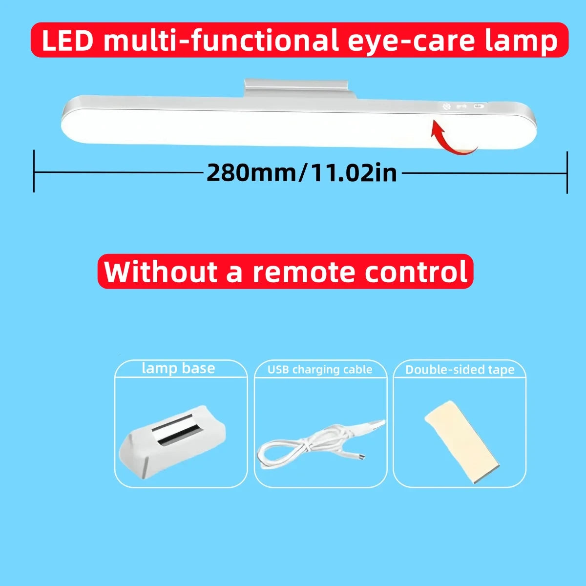 LED Table Lamp - Rechargeable Magnetic Dimmable Desk Light, 3 Colours