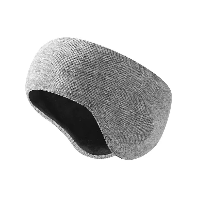 Mens Winter Ear Warmers - Padded Thickened Ear Muffs in Black and Grey