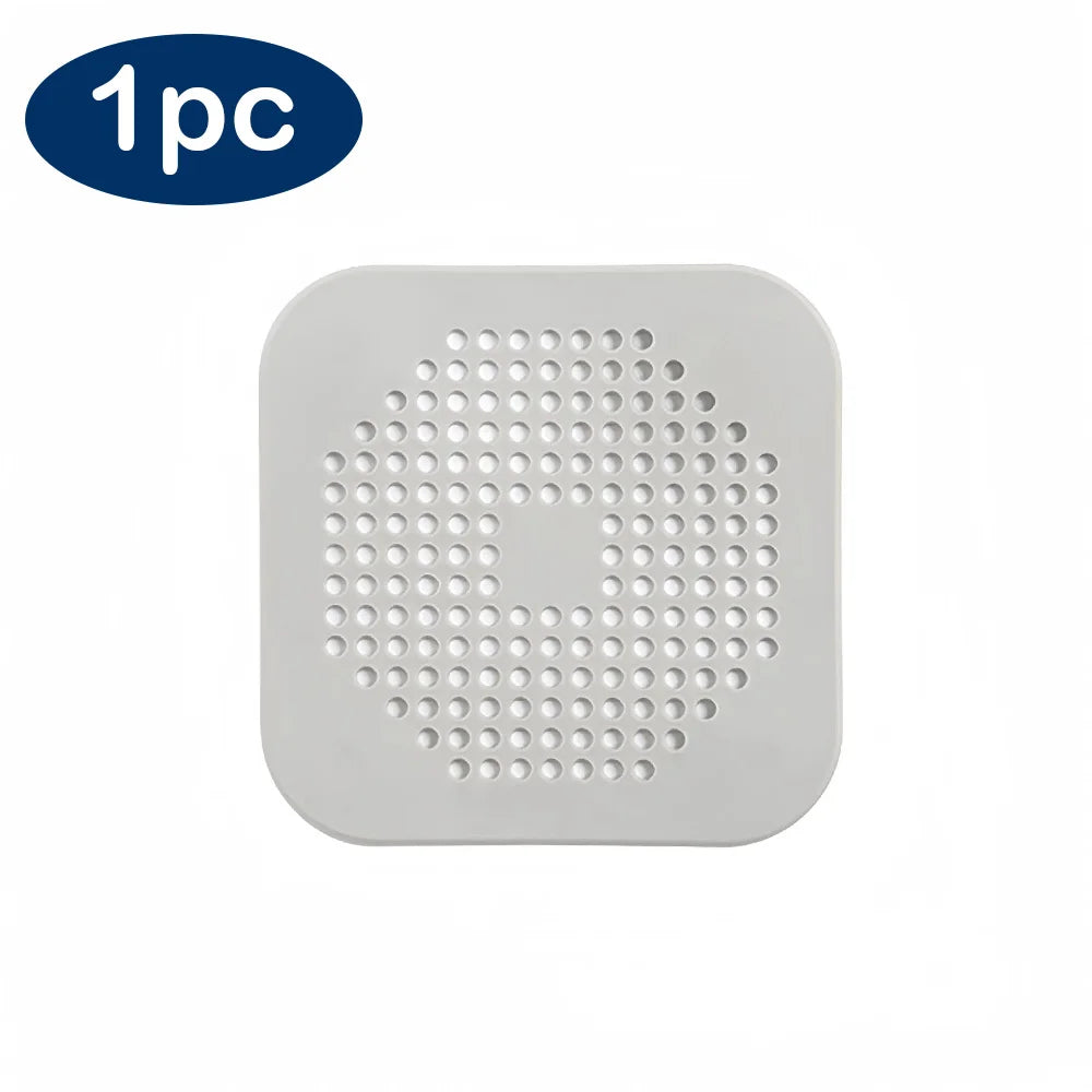 Silicone Shower Drain Hair Catcher - Flat Strainer Cover for Bath, Shower and Kitchen Sink