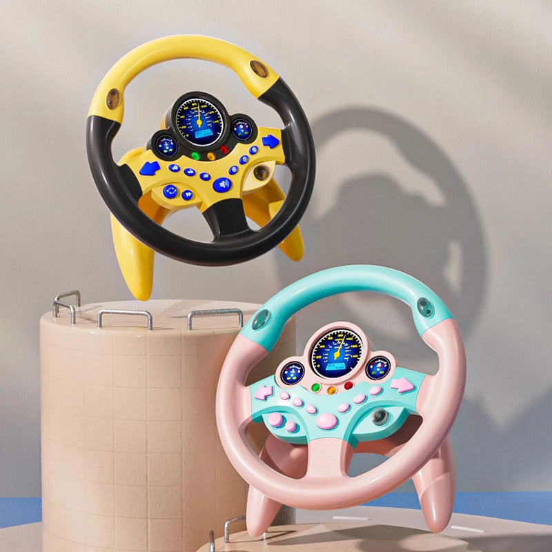 Kids Steering Wheel Toy - Battery Powered Pretend Driving Play for Toddlers