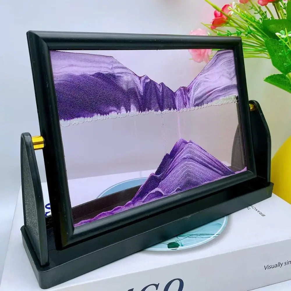 Rotatable Moving Sand Art - Glass Sand Picture in 5 and 7 Inch Sizes