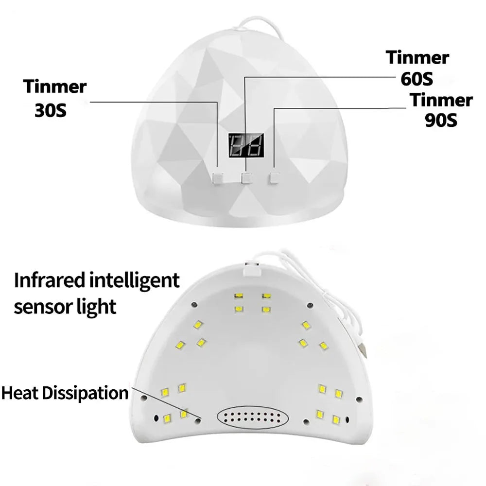 Nail Dryer Lamp - USB Type-C Gel Polish Curing Light for Home Manicures