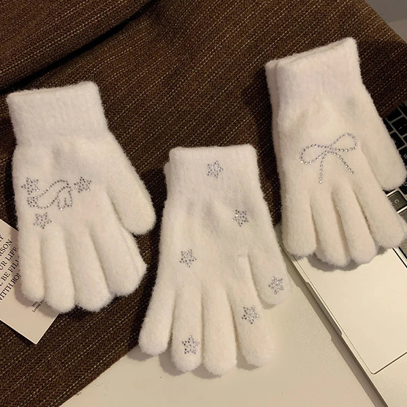 Plush Cycling Gloves for Women - Thickened Coldproof Winter Gloves, 6 Styles