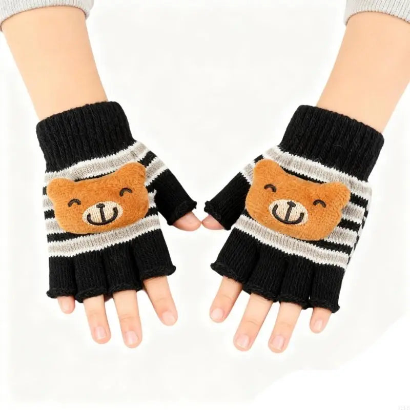Plush Duck Gloves - Soft Warm Winter Gloves with Animal Design for Kids