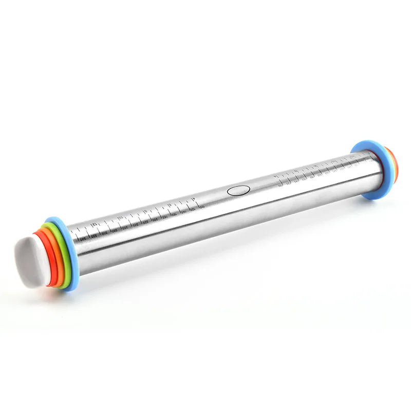Adjustable Rolling Pin - 43cm Stainless Steel Baking Pin for Pastry and Dough