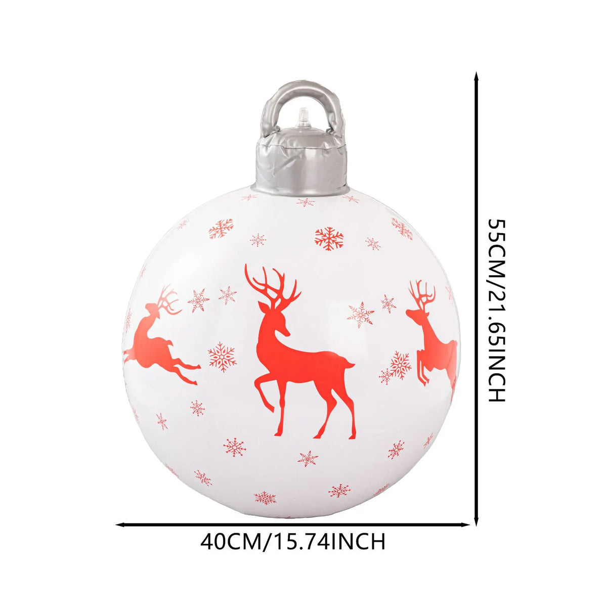 Inflatable Christmas Ball - 40cm PVC Outdoor Bauble for Gardens and Trees