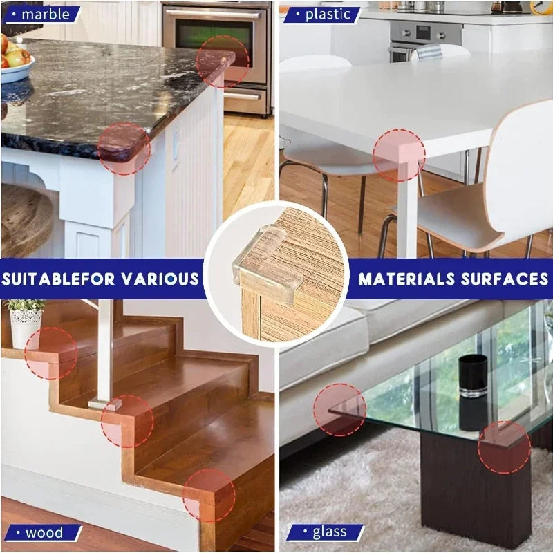 Clear Table Corner Protectors - Soft PVC Baby Safety Edge Guards, 4-16 Pack