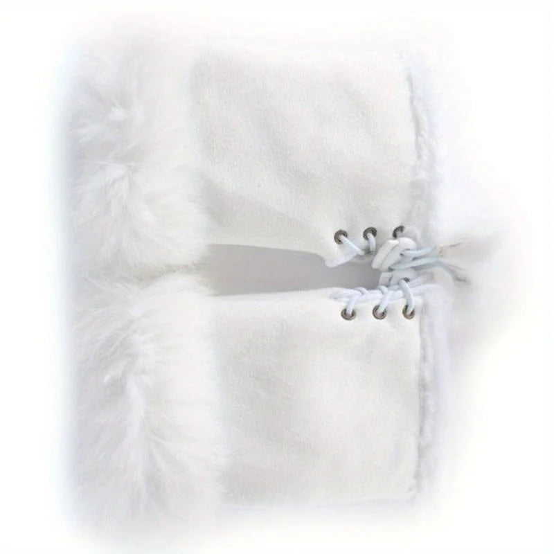 Faux Rabbit Fur Wrist Warmers - Soft Fur Hand Warmers in 9 Colours for Winter