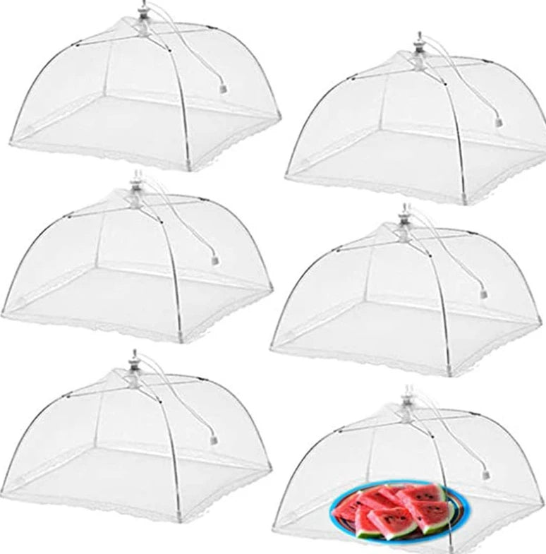Foldable Mesh Food Cover - Pop-Up Fly & Mosquito Net Tent for Outdoor Dining