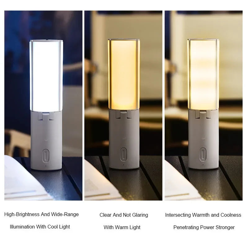 Folding Camping Lantern - Rechargeable LED Tent Light with 3 Colour Modes and Hanging Hook