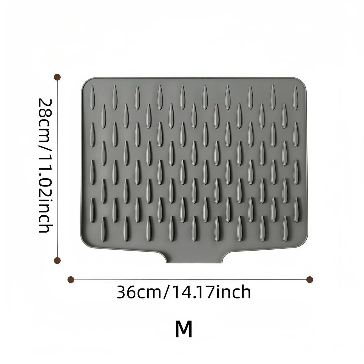 Silicone Dish Drying Mat - Non Slip Kitchen Counter Mat in 3 Sizes