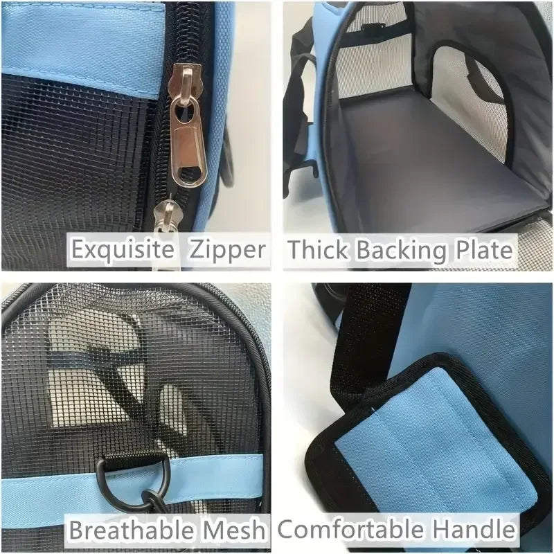 Pet Carrier Bag - Breathable Foldable Cat and Dog Travel Bag in S, M and L