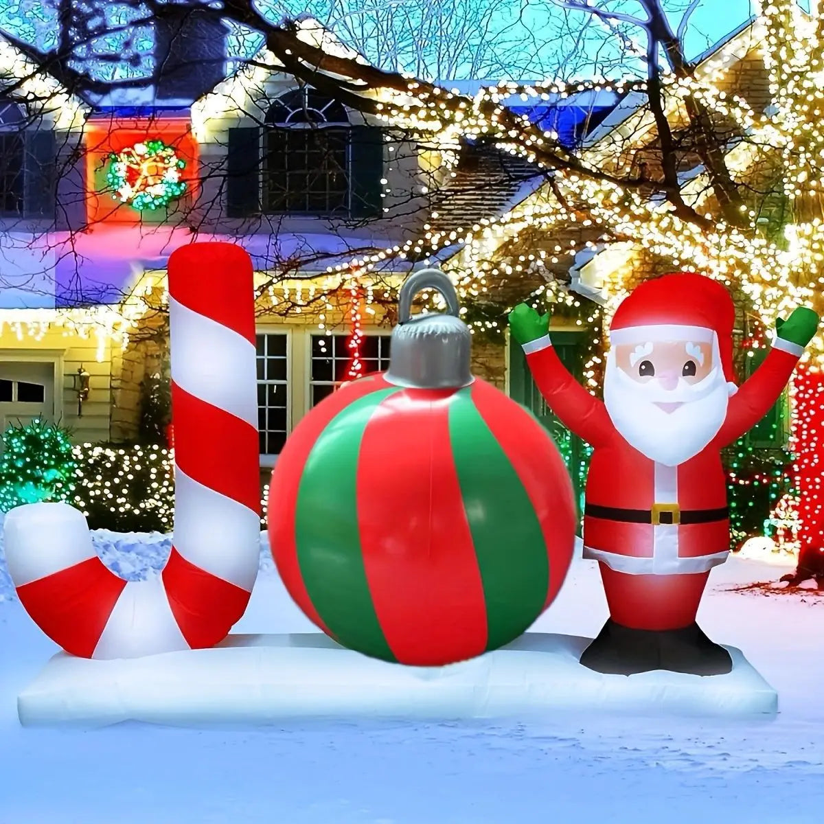 Inflatable Christmas Ball - 40cm PVC Outdoor Bauble for Gardens and Trees