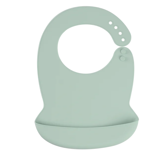 Silicone Baby Bib - Waterproof Feeding Apron with Crumb Catcher Pocket