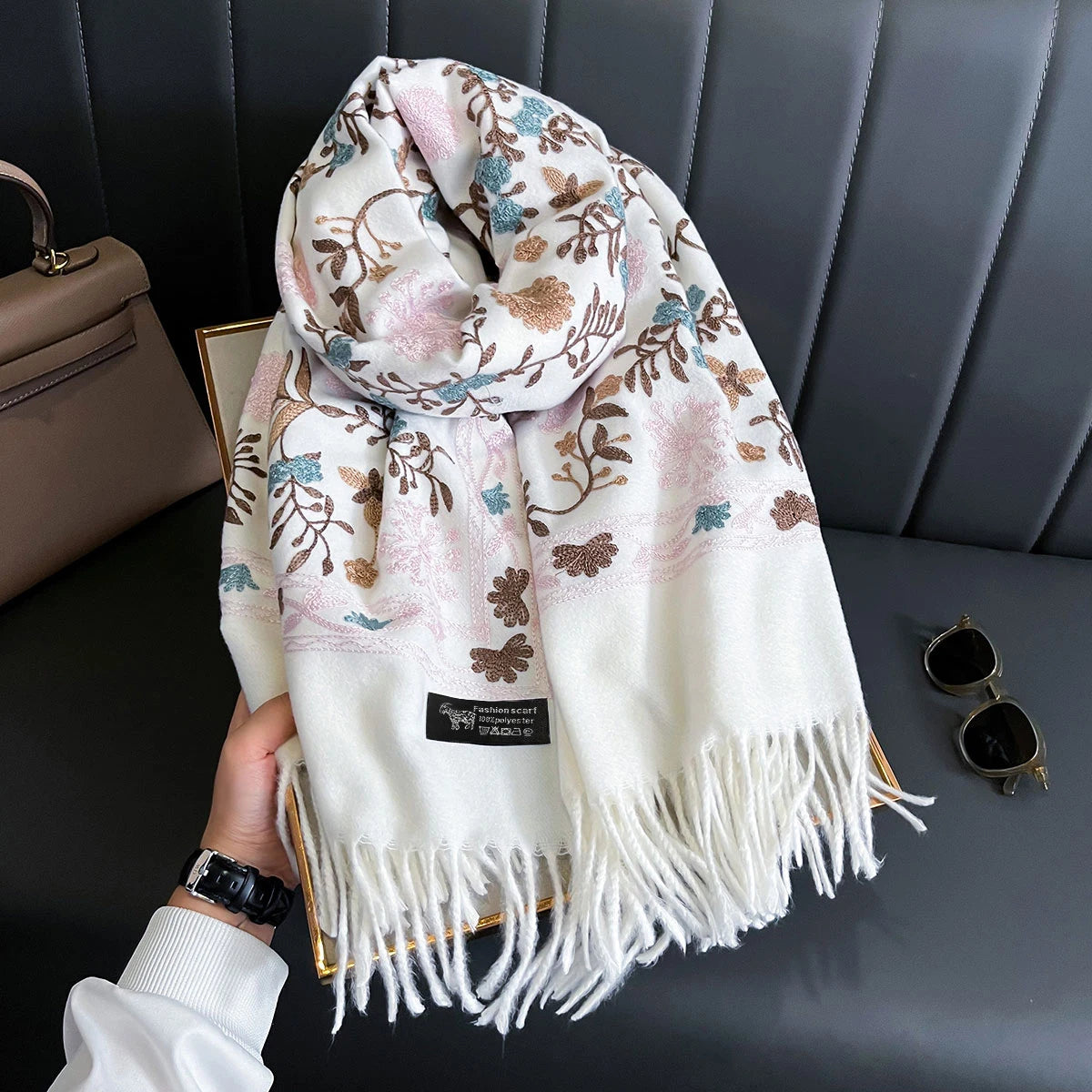 Cashmere Winter Scarf - Thick Pashmina Blanket Shawl Wrap in 4 Colours