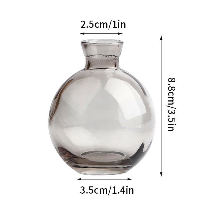 Retro Glass Vase - Thick Glass Bud Vase for Hydroponics and Table Decor