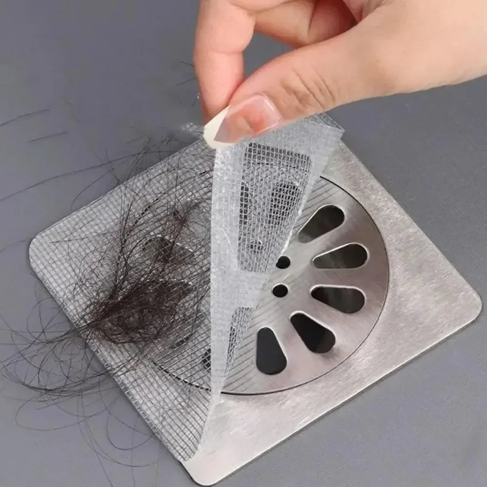 Disposable Shower Drain Covers - 10x10cm Hair Catchers in 1 to 200 Packs