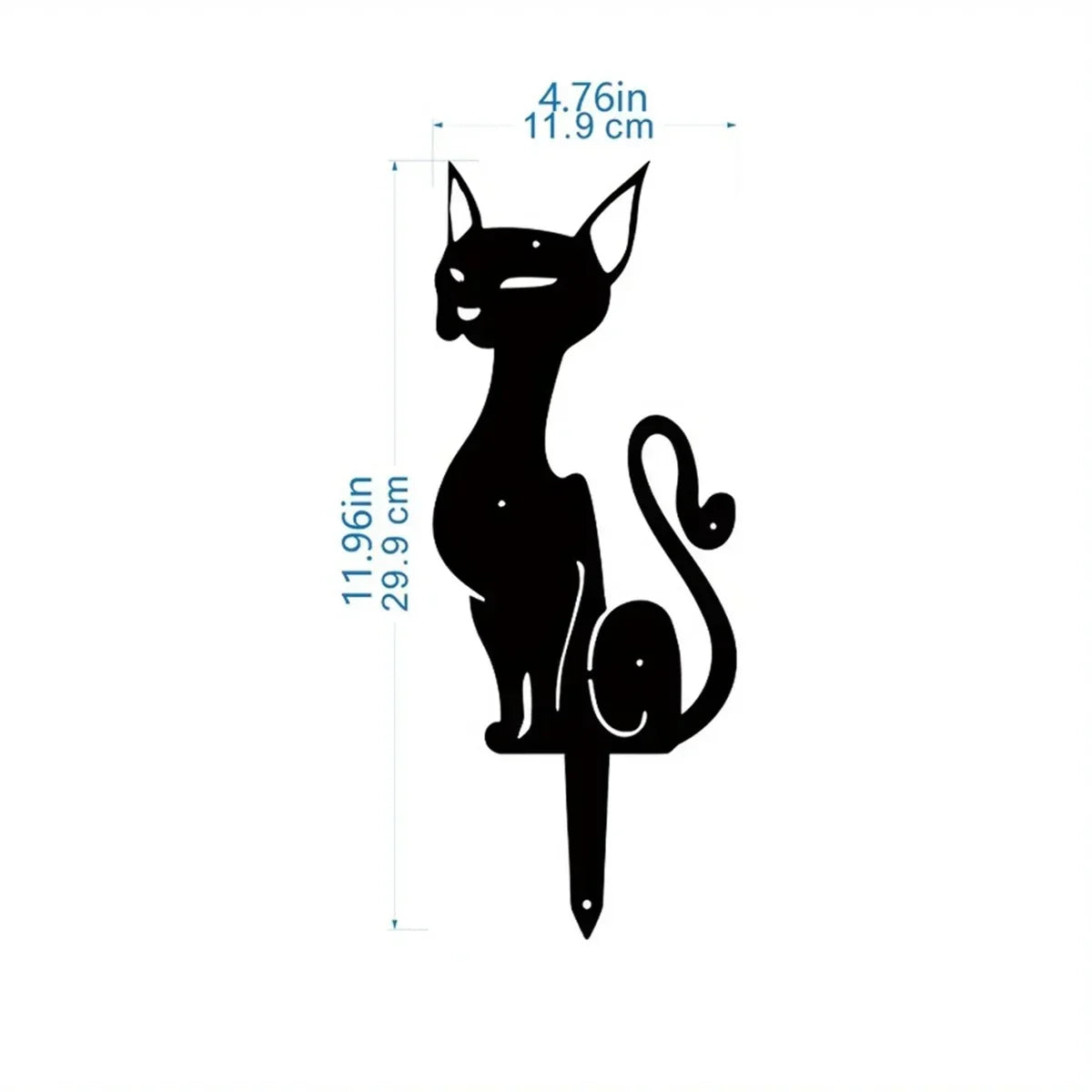 Cat Garden Stakes - Metal Silhouette Lawn Ornaments for Patios, Beds and Borders