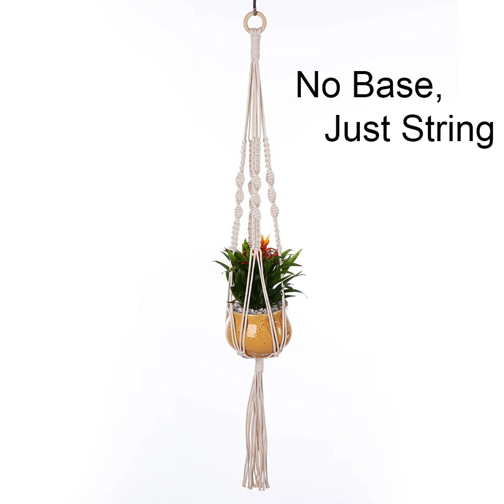 Macrame Plant Hanger - Woven Cotton Rope Planter Holder in 14 Boho Styles