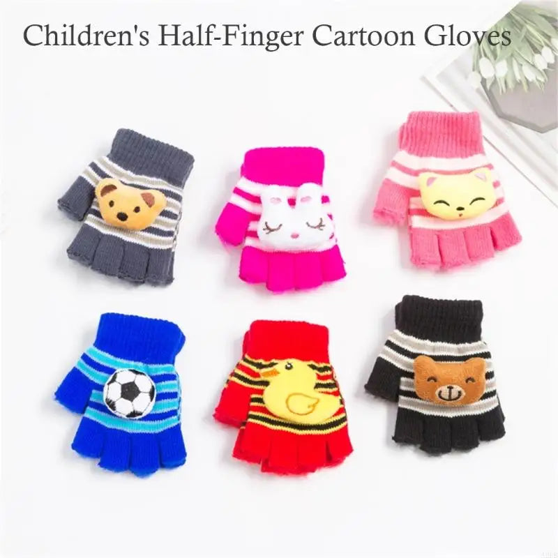 Plush Duck Gloves - Soft Warm Winter Gloves with Animal Design for Kids