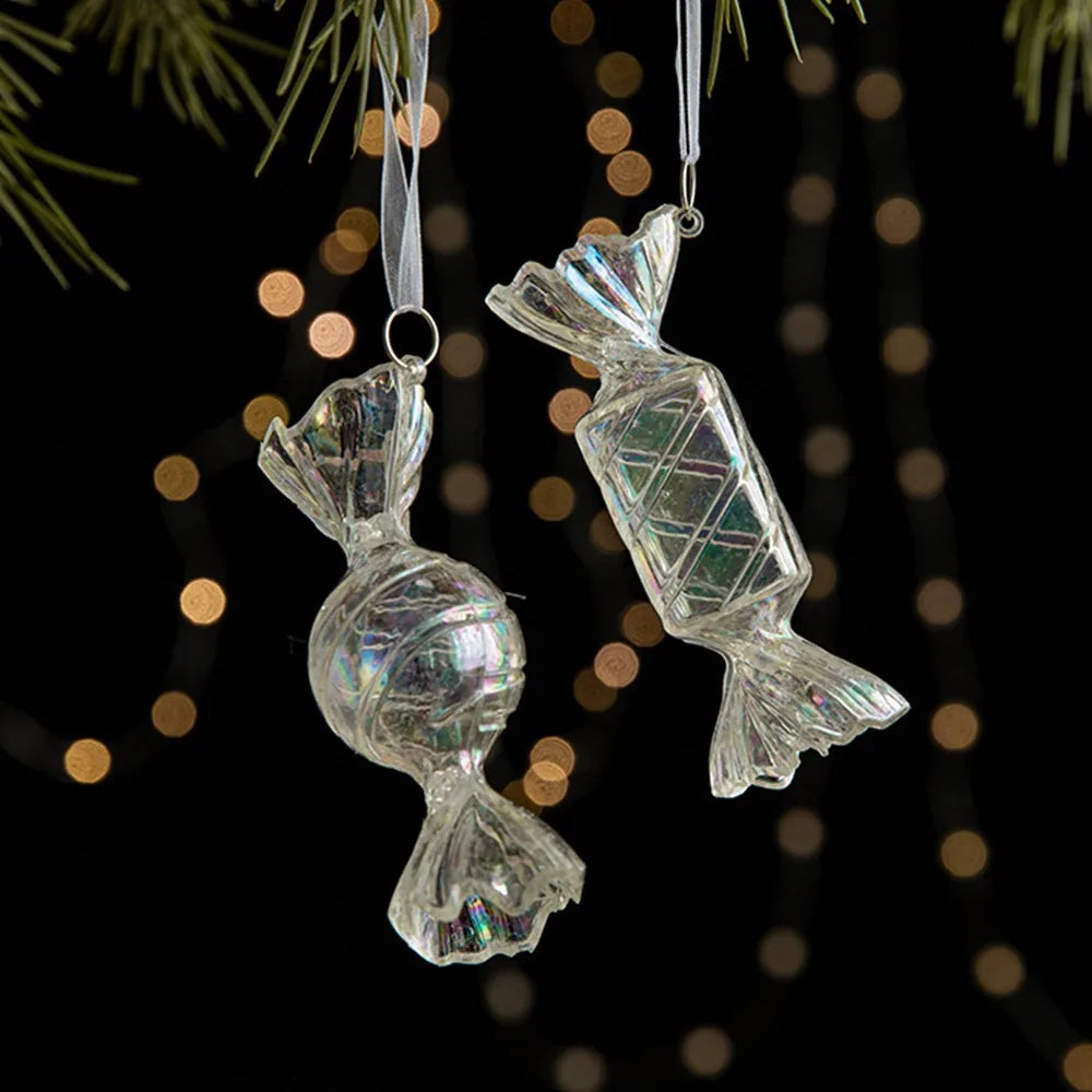 Christmas Hanging Decorations - Clear Acrylic Tree Ornaments in 10 Shapes