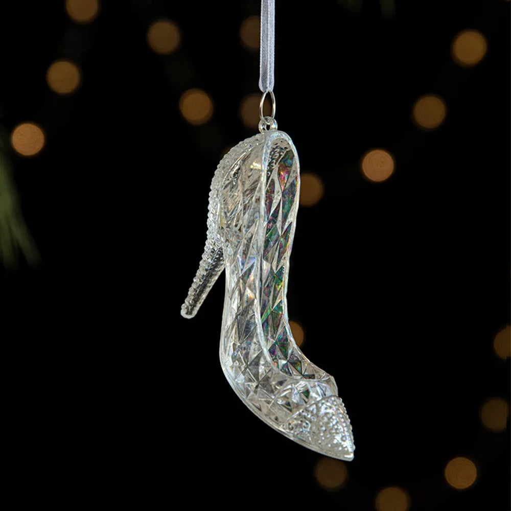 Christmas Hanging Decorations - Clear Acrylic Tree Ornaments in 10 Shapes