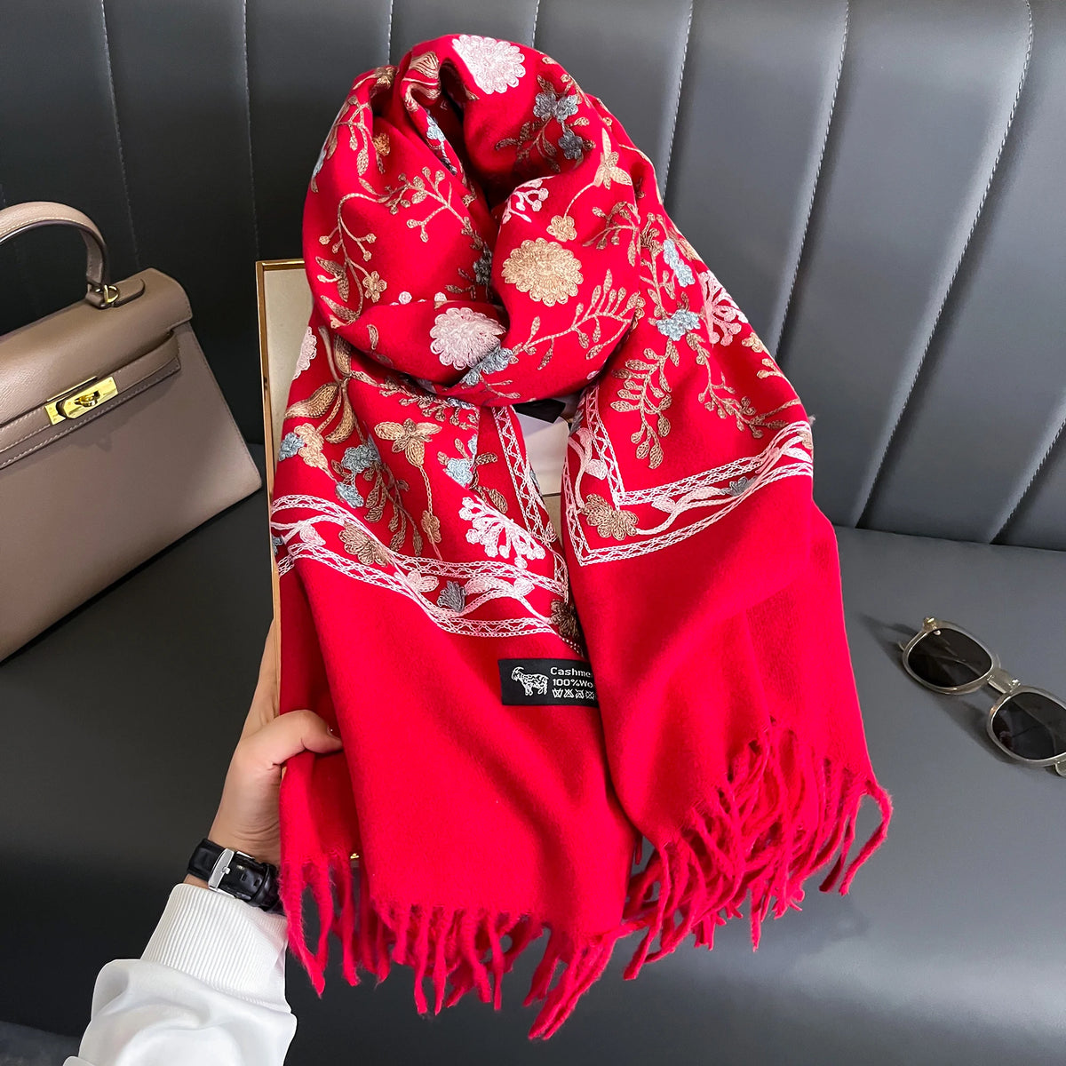 Cashmere Winter Scarf - Thick Pashmina Blanket Shawl Wrap in 4 Colours