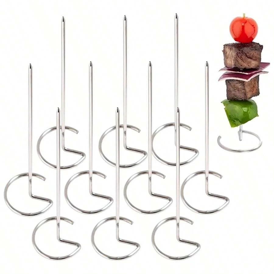 Stainless Steel Kabob Skewers - Reusable BBQ Kebab Sticks, 10/20/30 Pack