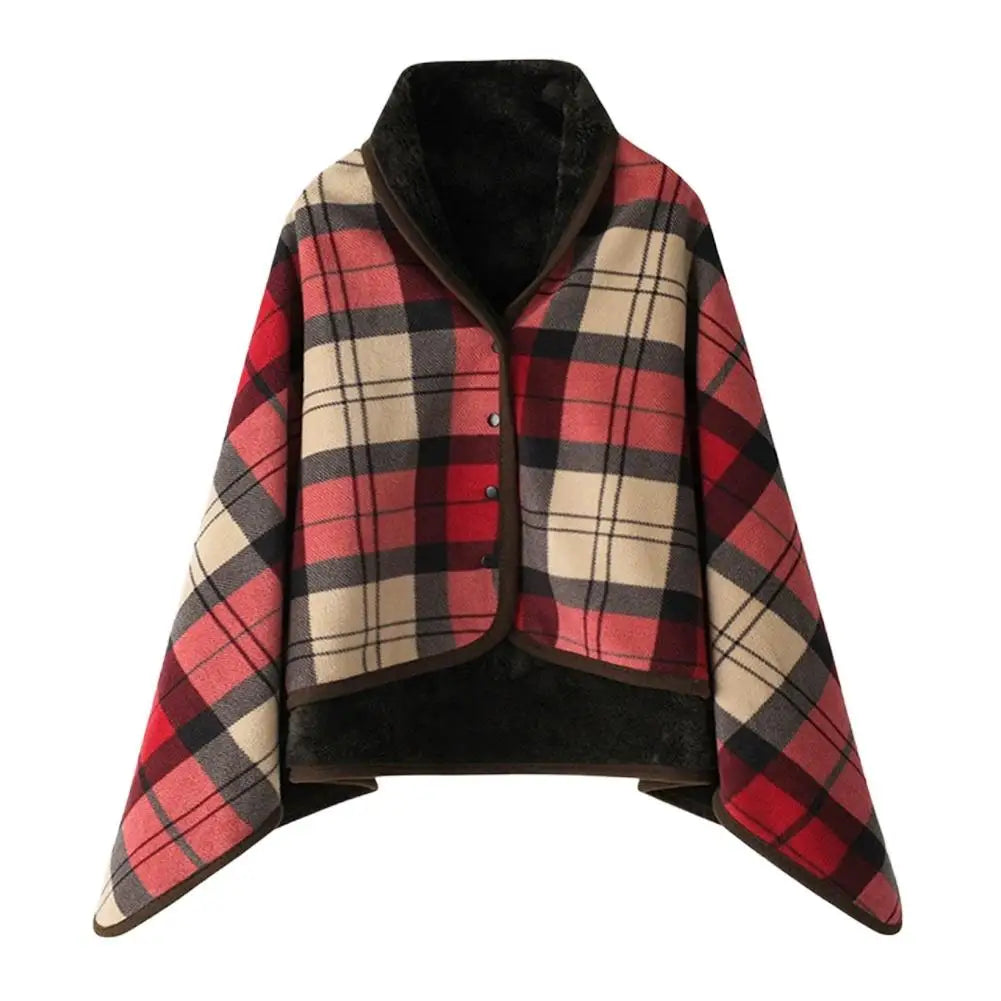 Wearable Shawl Blanket - Thick Tartan Wrap Throw for Home, Office and Sofa