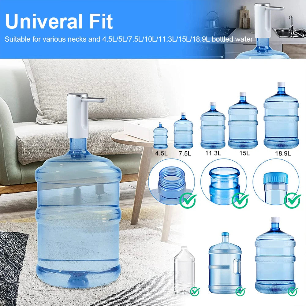 Electric Water Bottle Pump - Rechargeable Dispenser for 19L Gallon Bottles
