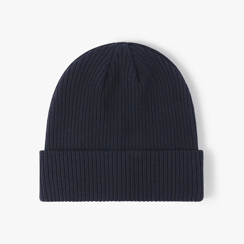 Cotton Beanie Cap - Knitted One-Size Casual Hat in Four Colours