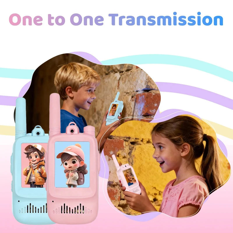 Kids Video Walkie Talkies - Rechargeable Two Way Radios for Camping Trips