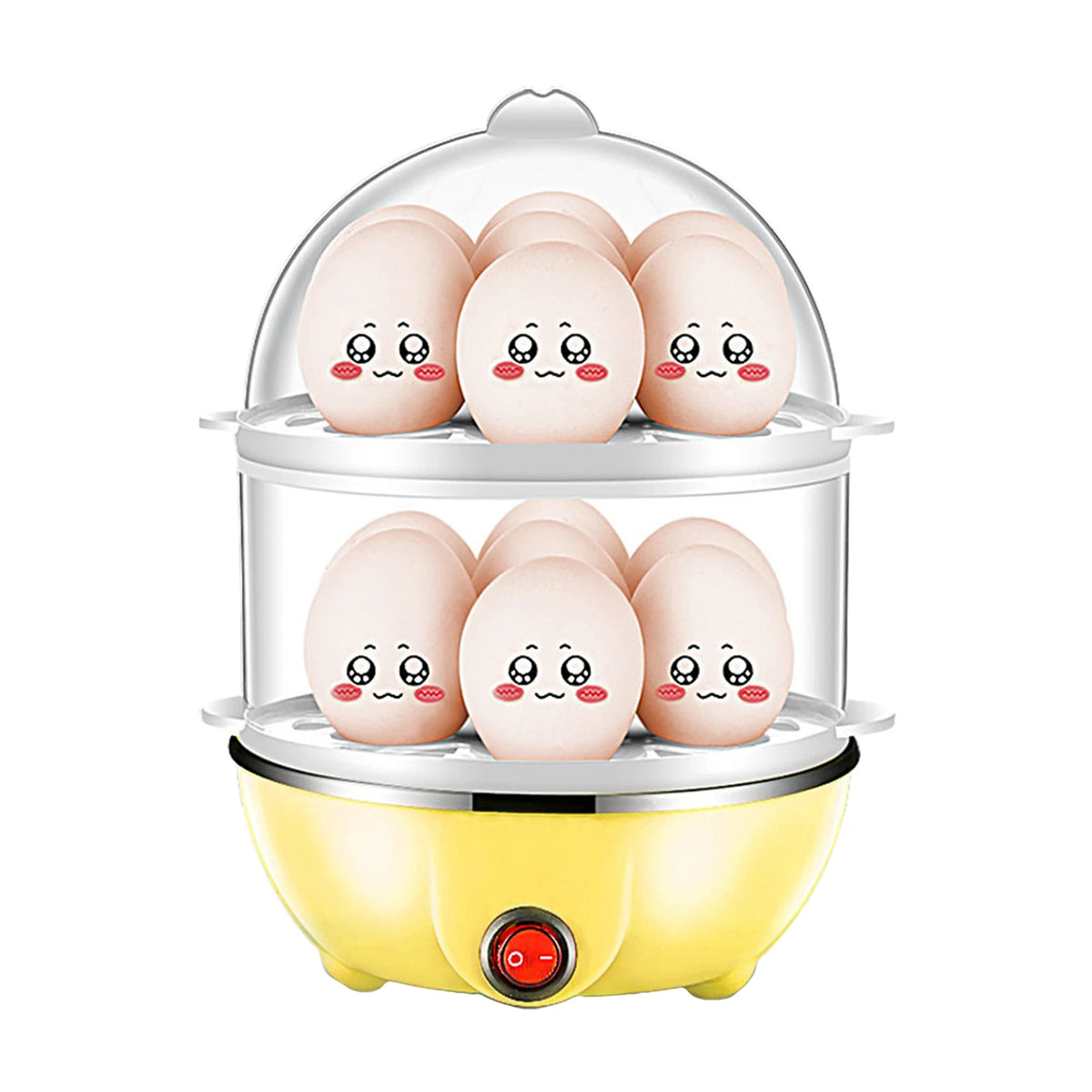 Double Layer Egg Cooker - Electric Egg Steamer with US and EU Plug Options