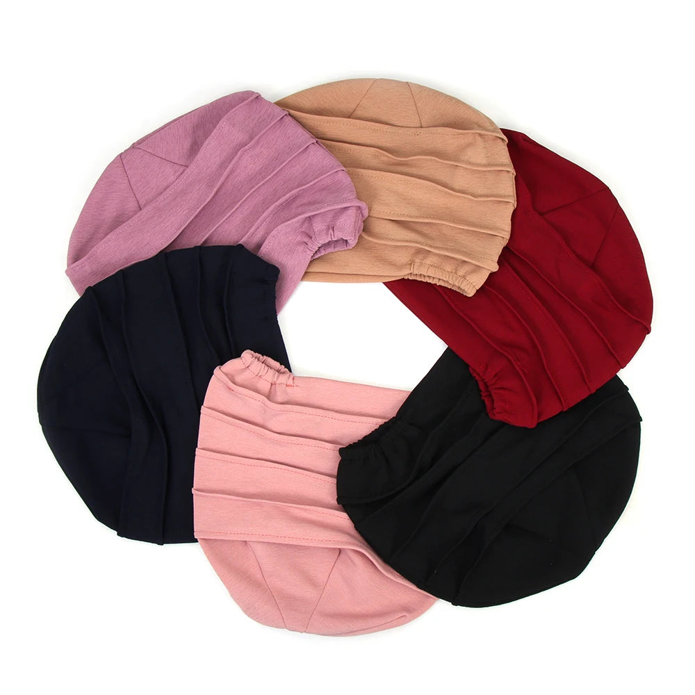 Women's Slouch Beanie - One-Size Elastic Knit Hat in 10 Solid Colours