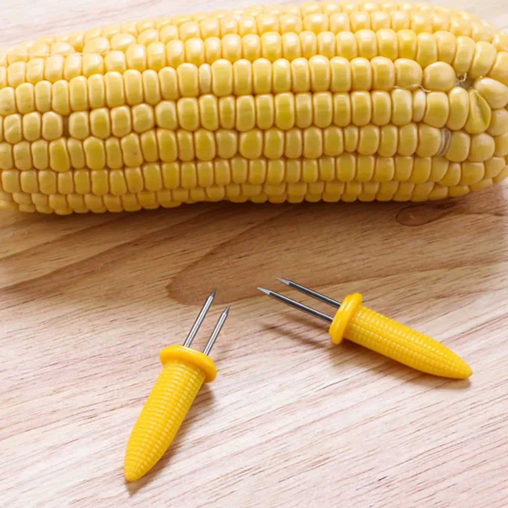 Corn on the Cob Holders - 10pc Stainless Steel Anti-Scald BBQ Corn Forks