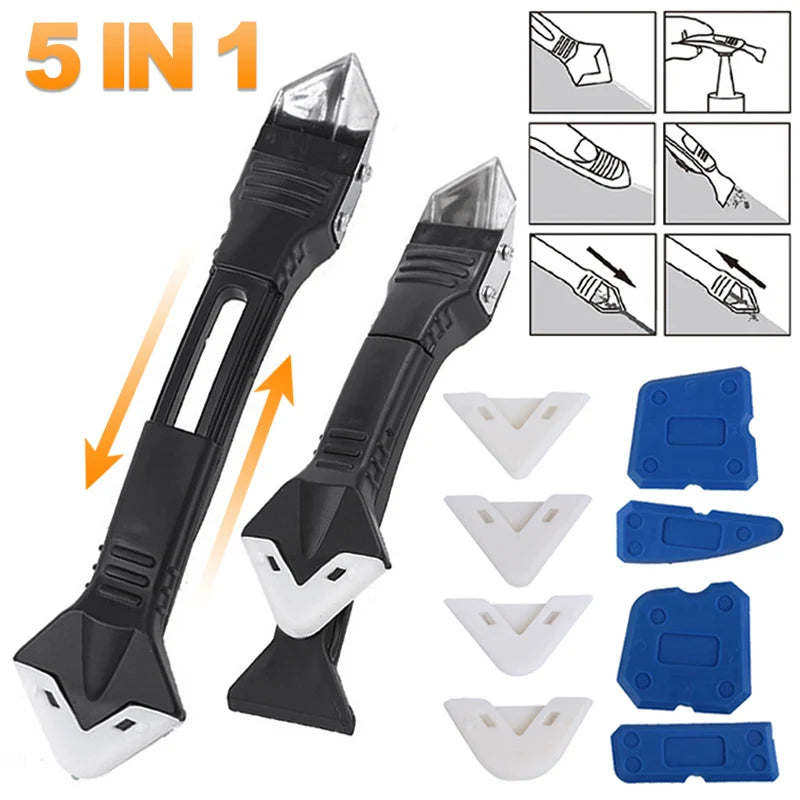 Silicone Caulking Tool Set - 9 in 1 Sealant Smoother and Grout Scraper Kit