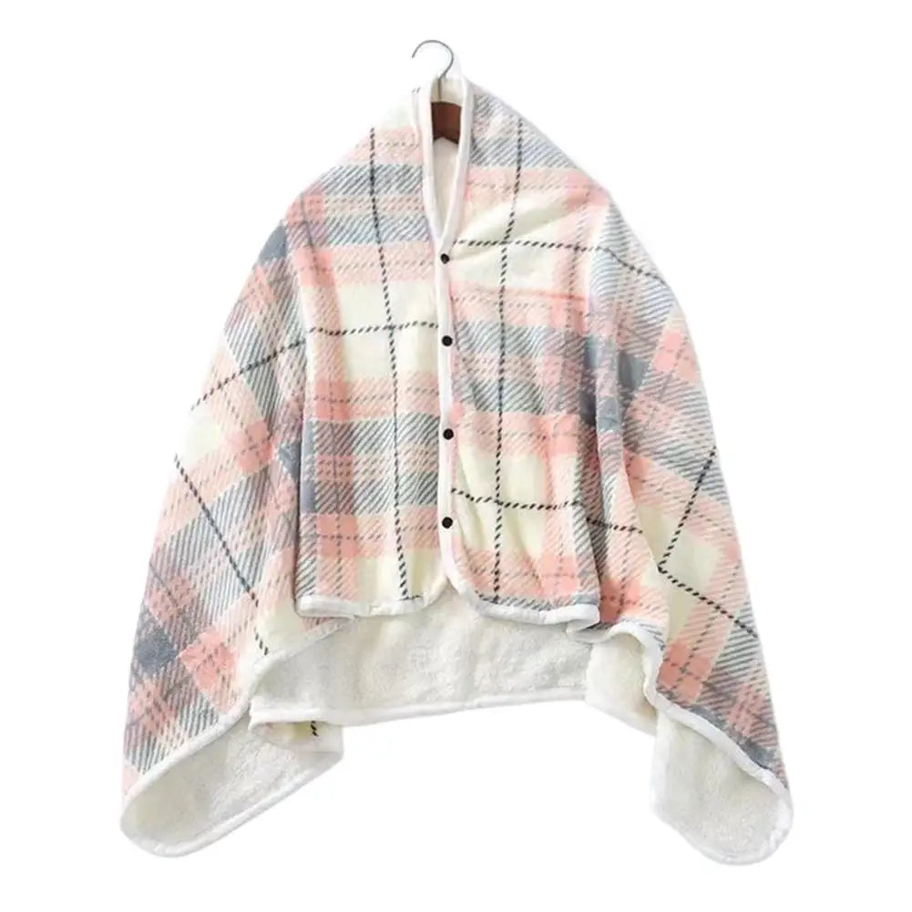 Wearable Shawl Blanket - Thick Tartan Wrap Throw for Home, Office and Sofa