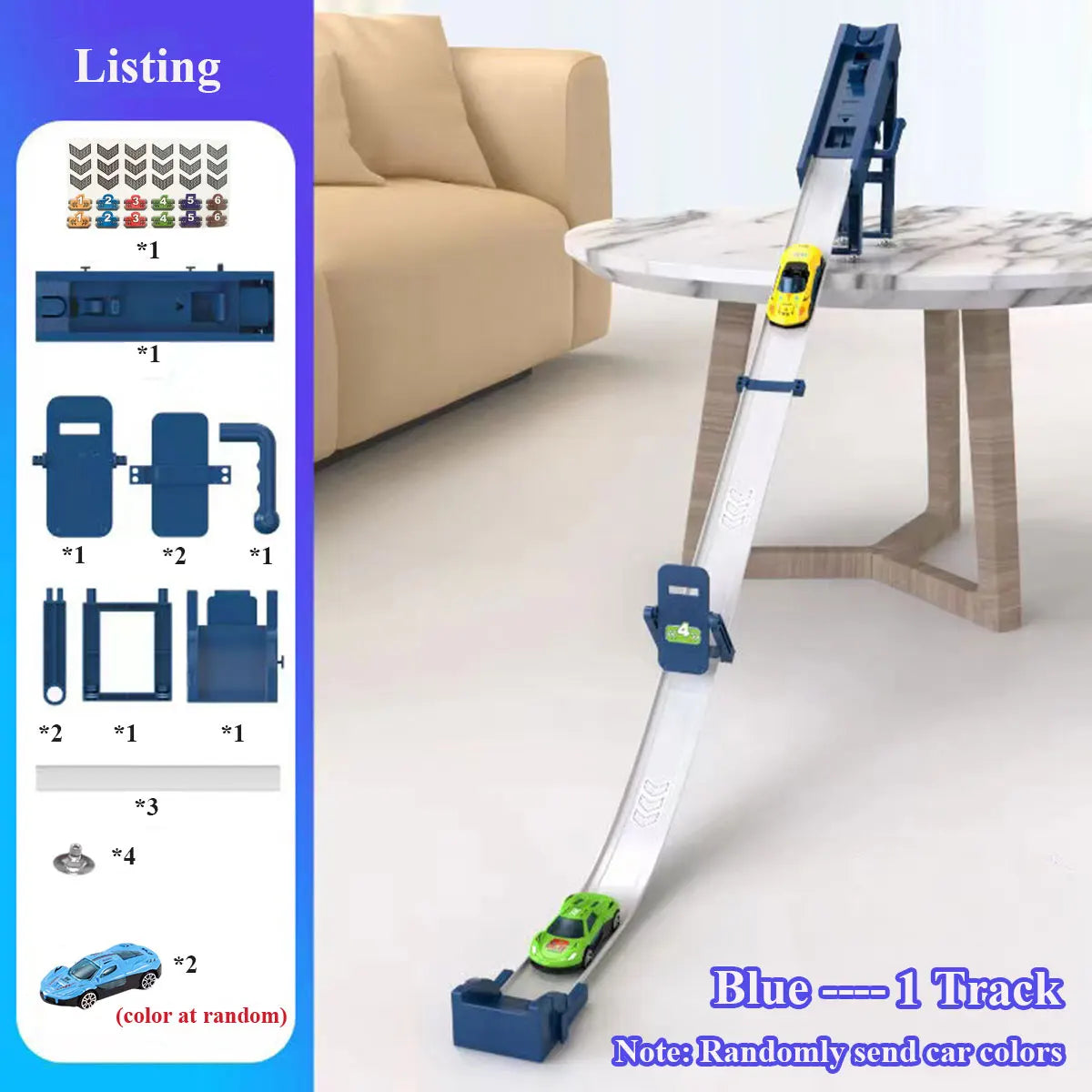 Racing Track Toy - One or Two Lane Car Track Set for Kids and Gifting