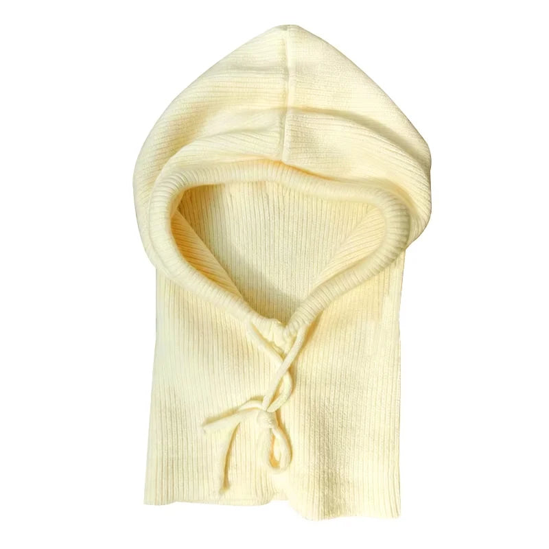 Knitted Hooded Scarf Hat - Two in One Winter Hood for Outdoor Warmth