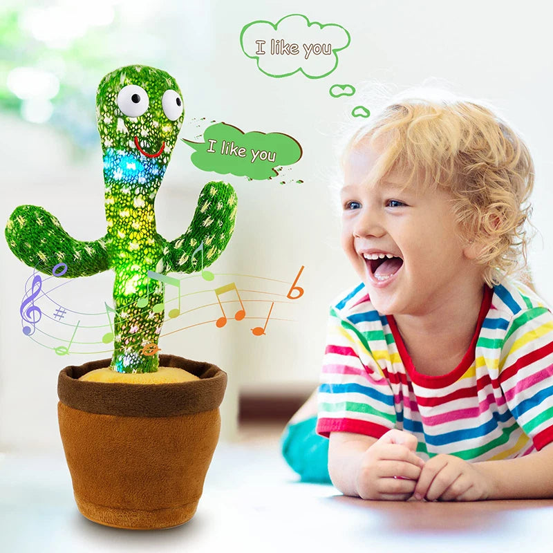 Dancing Cactus Plush Toy - 35cm USB Singing and Repeating Toy for Kids