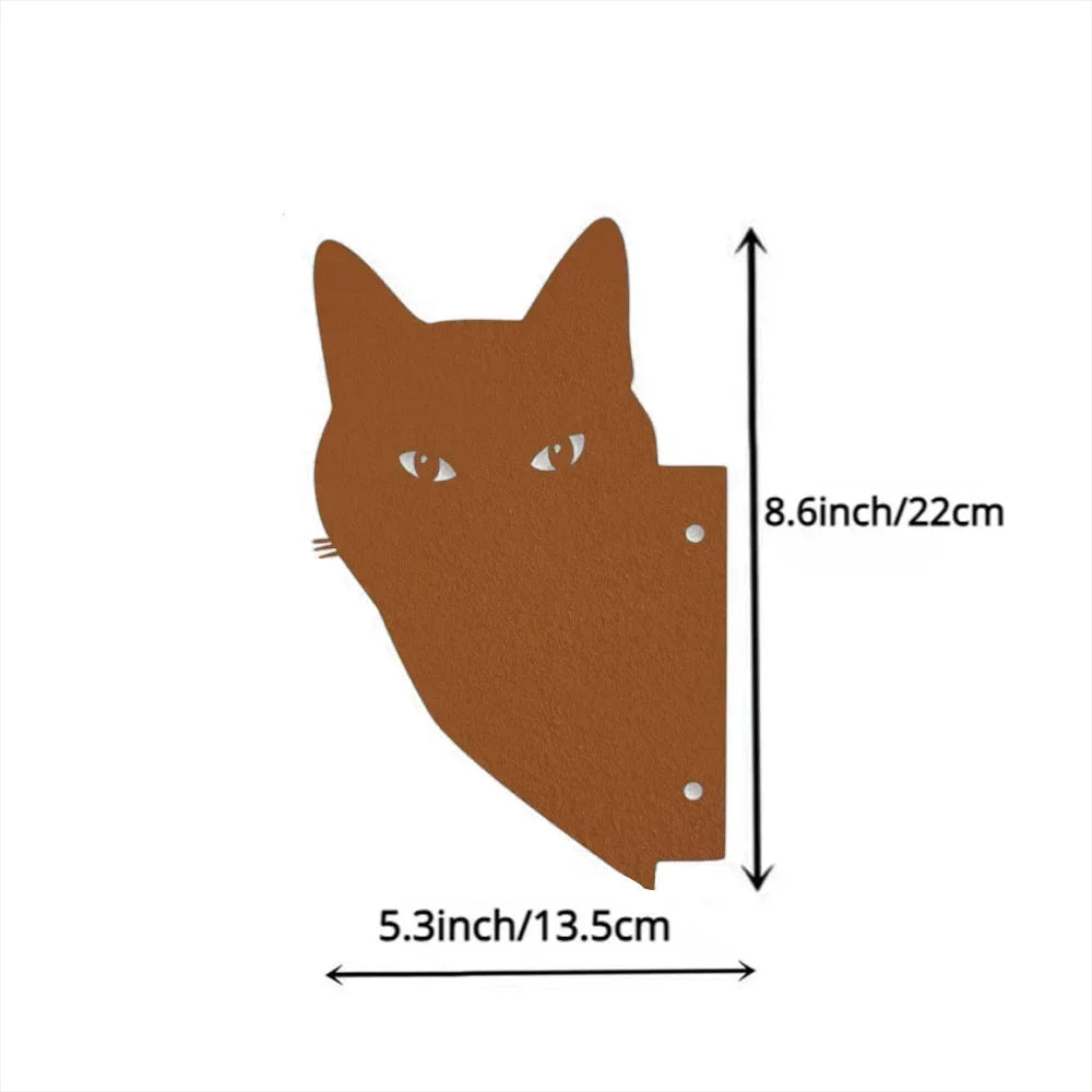 Cat Garden Stakes - Metal Silhouette Lawn Ornaments for Patios, Beds and Borders
