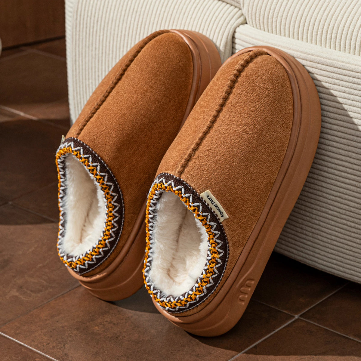 Womens Winter Slipper Boots - Fur Lined Anti Slip Indoor Outdoor Booties