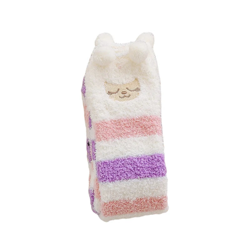 Womens Thigh High Fuzzy Socks - Cozy Soft Warm Pair in EU 34-39