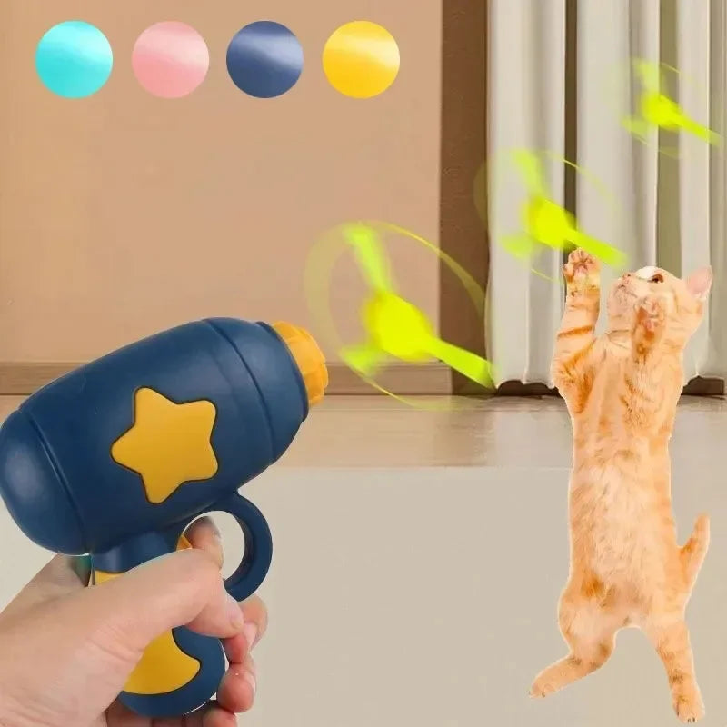 Cat Disc Shooter Toy - Mini Flying Disc Chase Game for Kittens