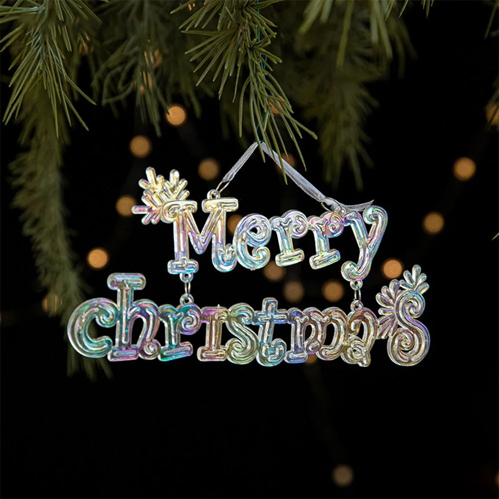 Christmas Hanging Decorations - Clear Acrylic Tree Ornaments in 10 Shapes
