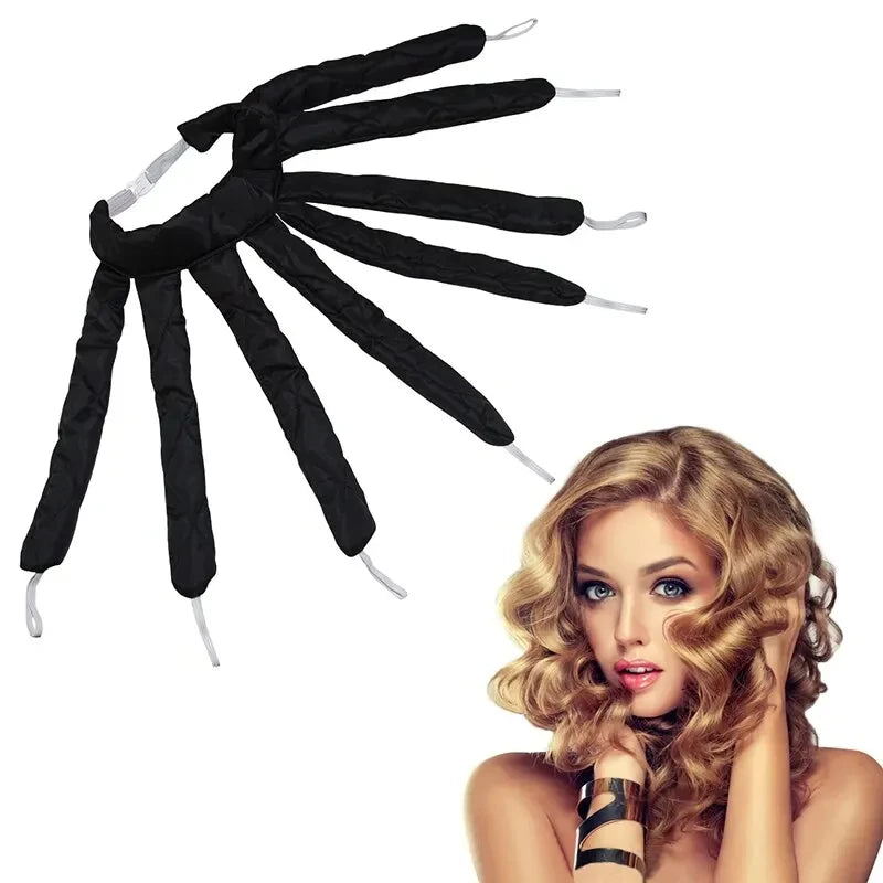 Heatless Curling Rod Headband - Silk Overnight Wave Former for Hair